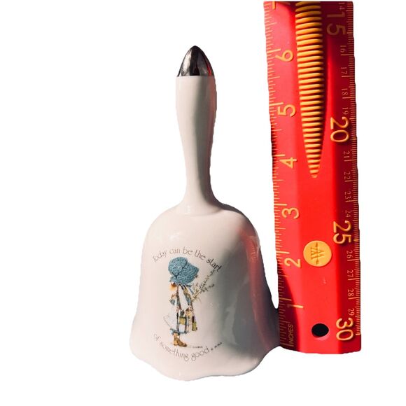 Hollie Hobbie Rare Bell Vintage 70’s, “Today Can Be The Start Of Something Good" - Picture 2 of 8